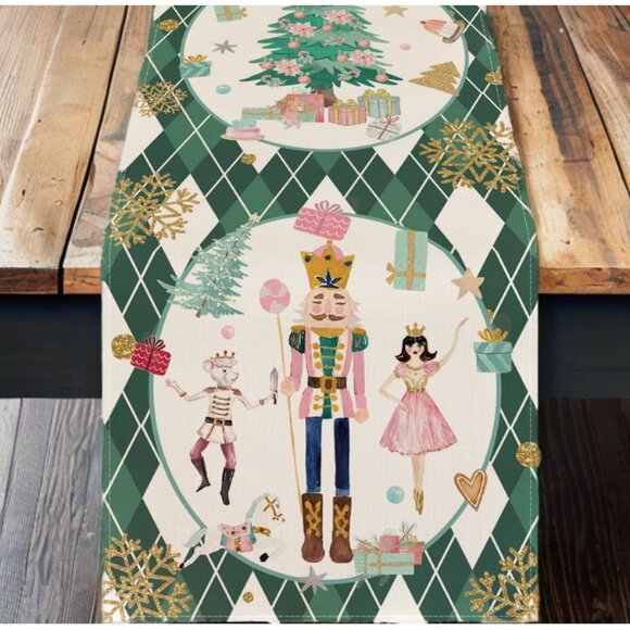 Nutcracker Table Runner Christmas Decor Xmas Holiday Decoration Decorative Cloth - Picture 2 of 5
